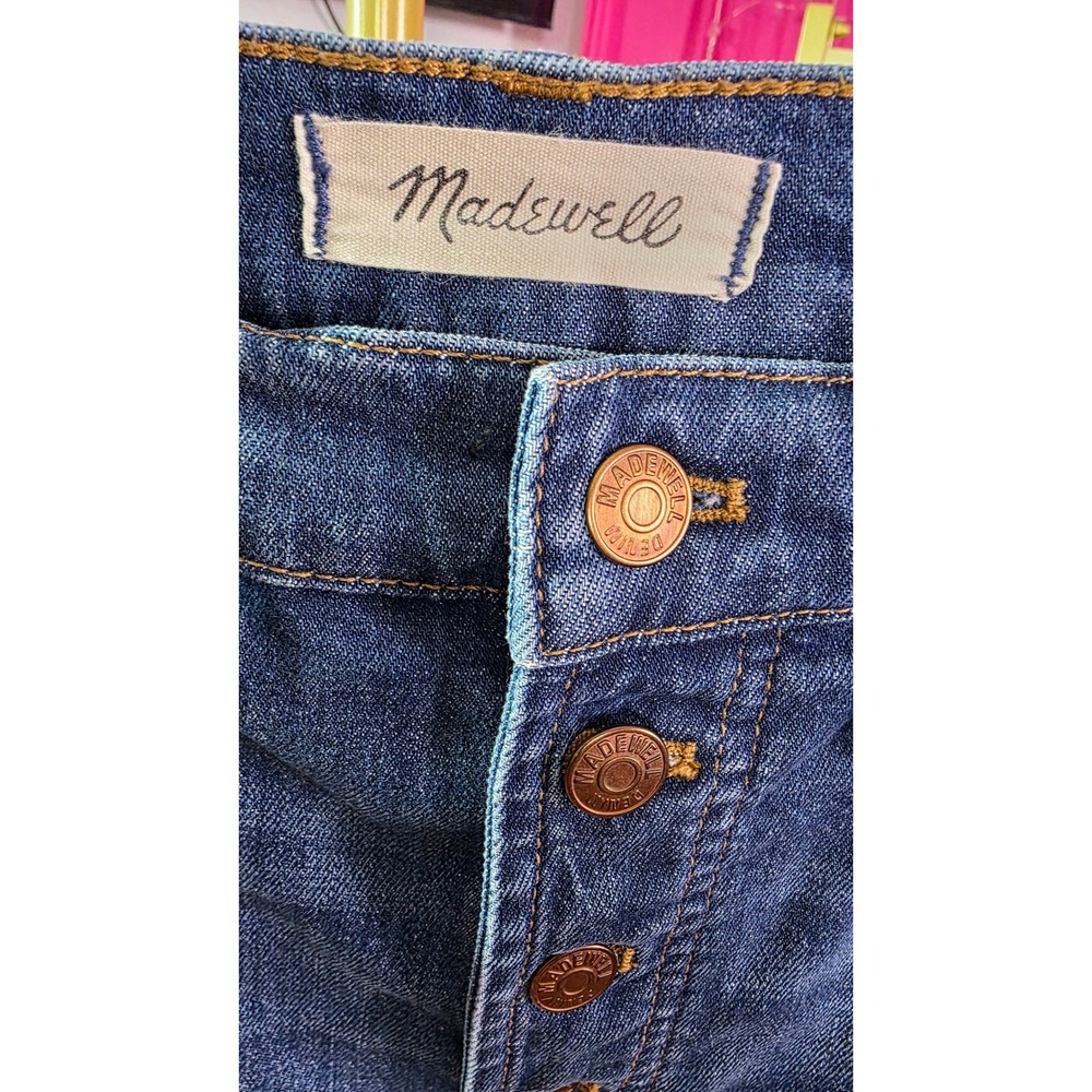 Madewell The Perfect Vintage Jean Button Fly Distressed Blue Denim Size 28 - Picture 4 of 9